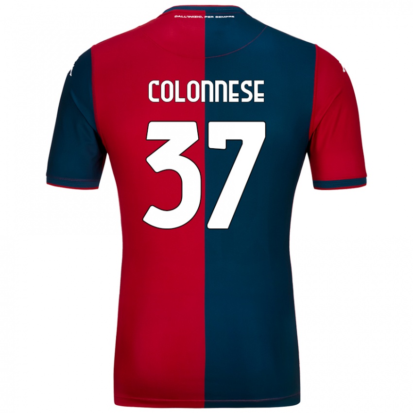 Niño Camiseta Lorenzo Colonnese #37 Rojo Azul Oscuro 1ª Equipación 2024/25 La Camisa Chile