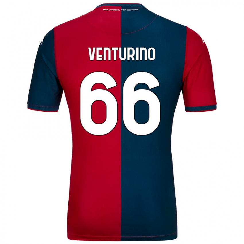 Niño Camiseta Lorenzo Venturino #66 Rojo Azul Oscuro 1ª Equipación 2024/25 La Camisa Chile