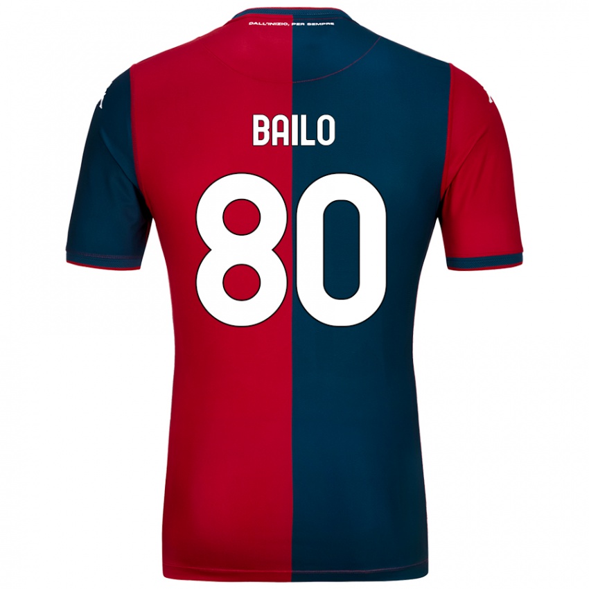 Niño Camiseta Giorgio Bailo #80 Rojo Azul Oscuro 1ª Equipación 2024/25 La Camisa Chile