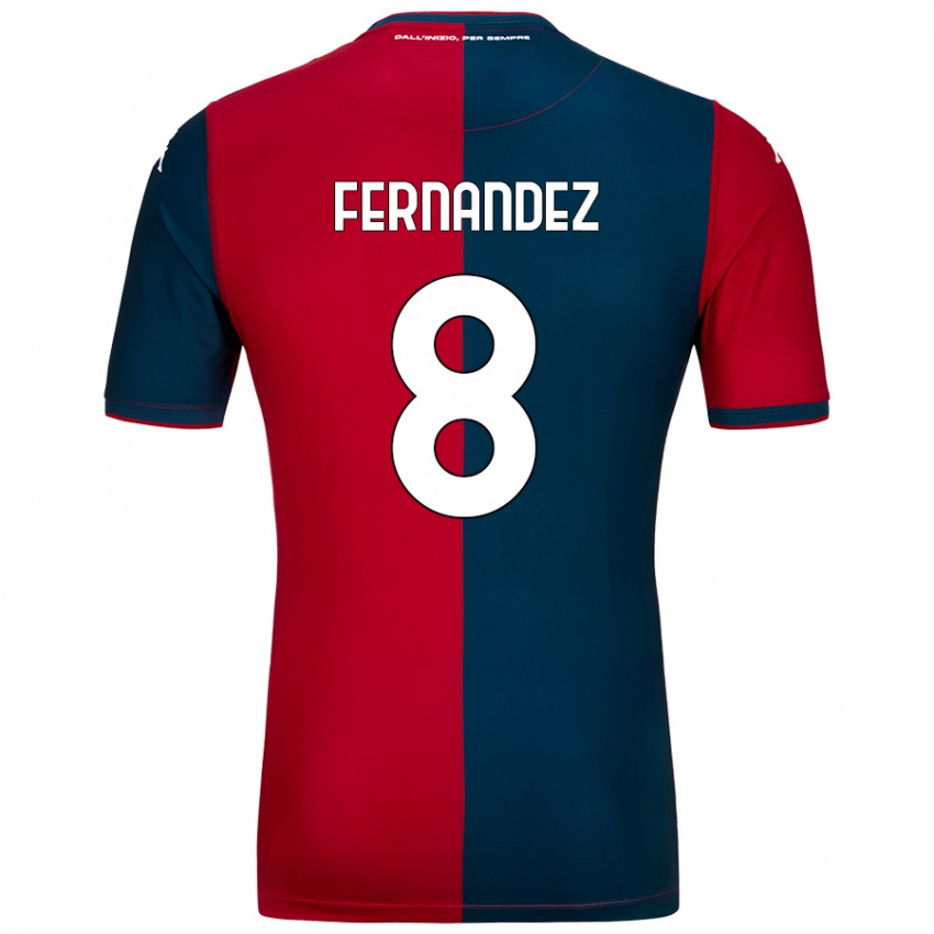 Niño Camiseta Maria Fernandez #8 Rojo Azul Oscuro 1ª Equipación 2024/25 La Camisa Chile