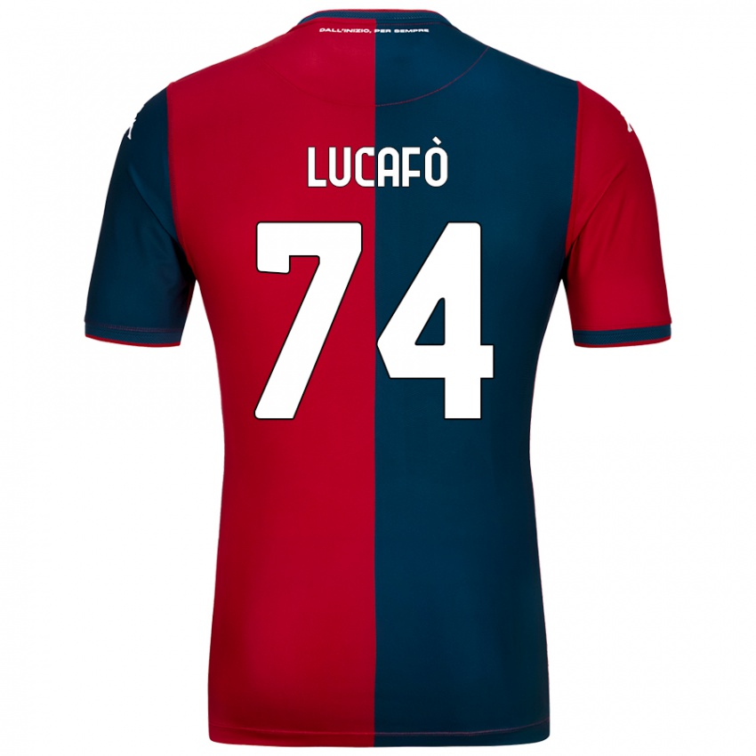 Niño Camiseta Sara Lucafò #74 Rojo Azul Oscuro 1ª Equipación 2024/25 La Camisa Chile