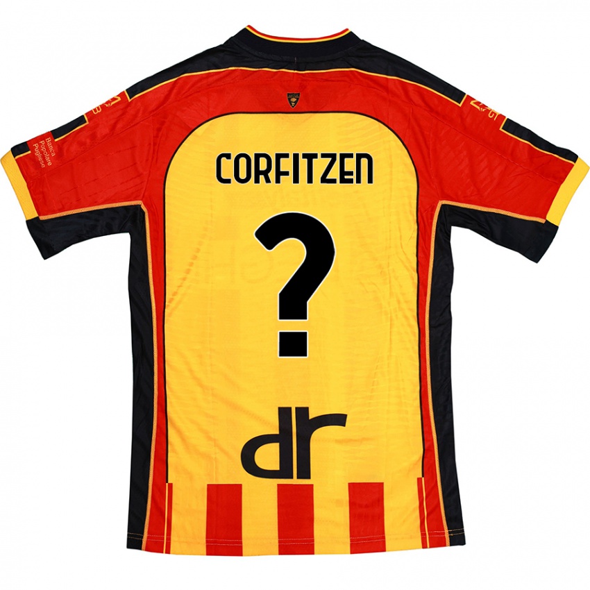 Niño Camiseta Jeppe Corfitzen #0 Amarillo Rojo 1ª Equipación 2024/25 La Camisa Chile