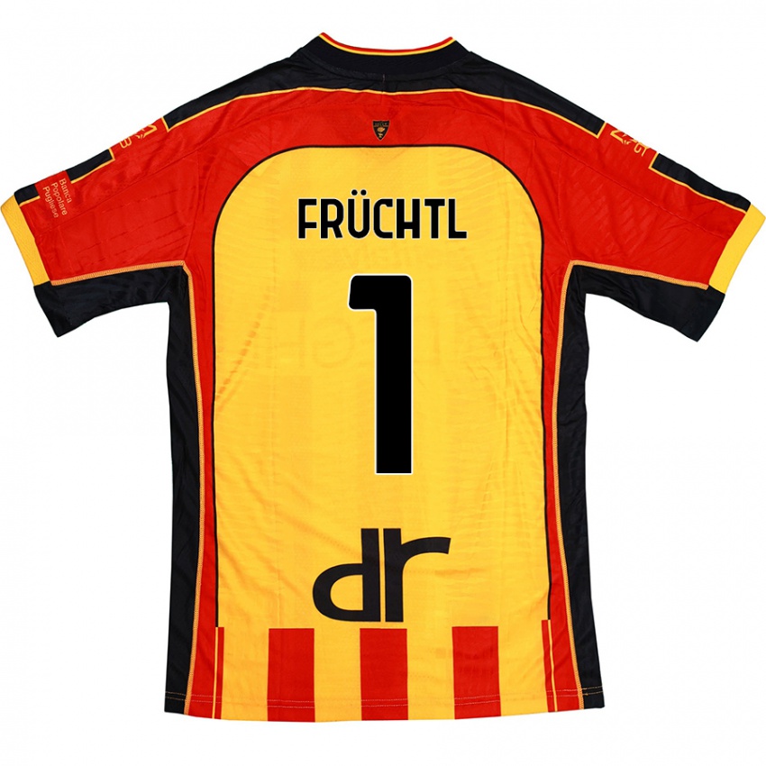 Niño Camiseta Christian Früchtl #1 Amarillo Rojo 1ª Equipación 2024/25 La Camisa Chile