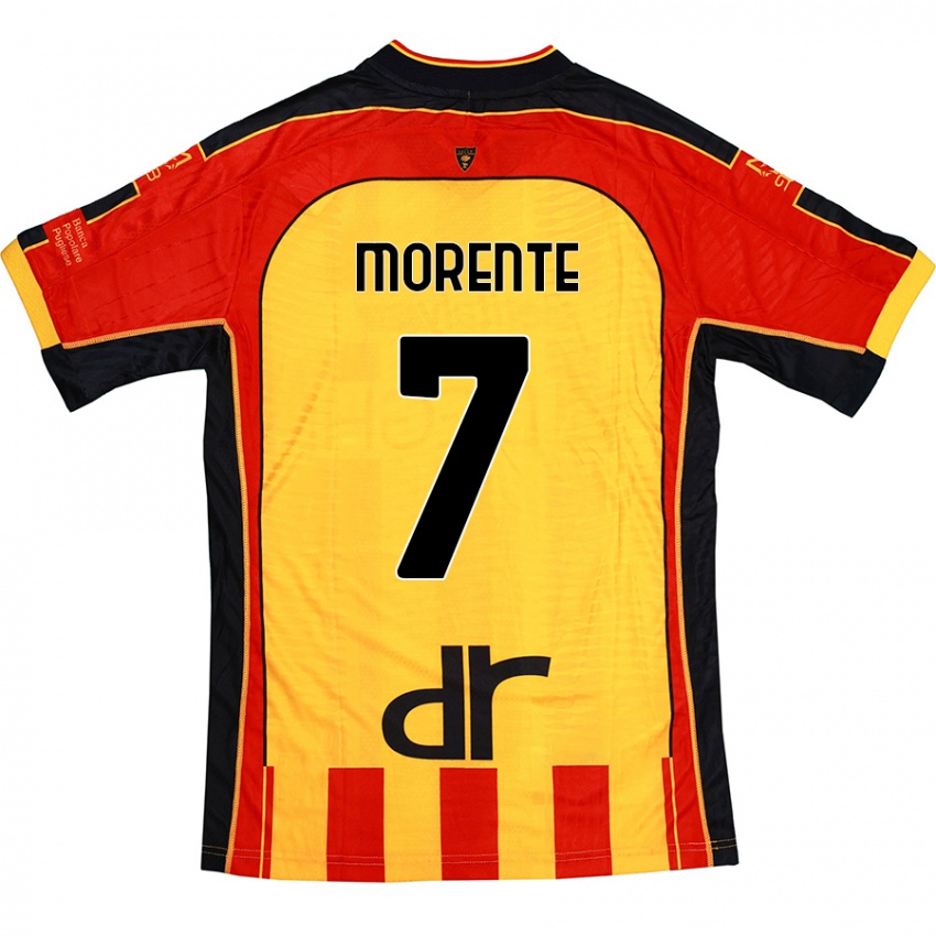 Niño Camiseta Tete Morente #7 Amarillo Rojo 1ª Equipación 2024/25 La Camisa Chile