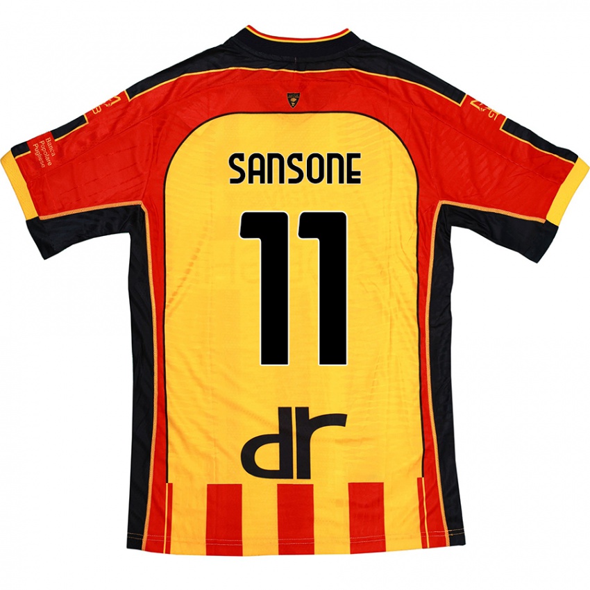 Niño Camiseta Nicola Sansone #11 Amarillo Rojo 1ª Equipación 2024/25 La Camisa Chile