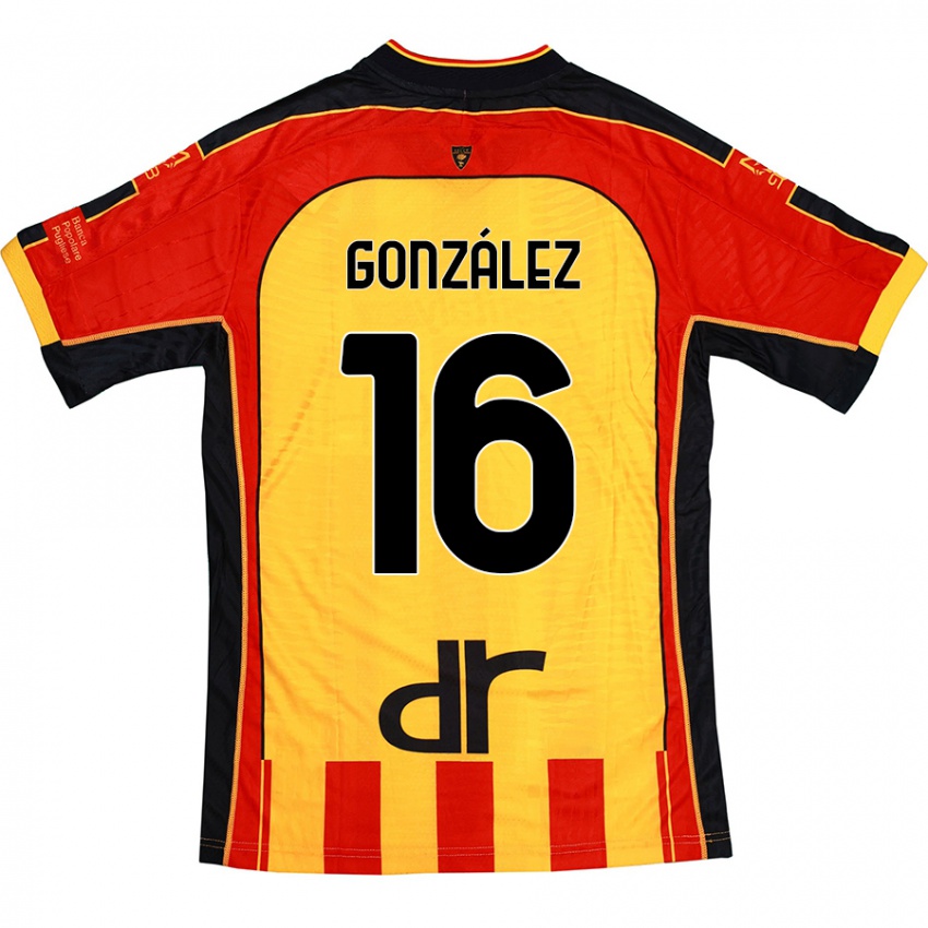 Niño Camiseta Joan González #16 Amarillo Rojo 1ª Equipación 2024/25 La Camisa Chile