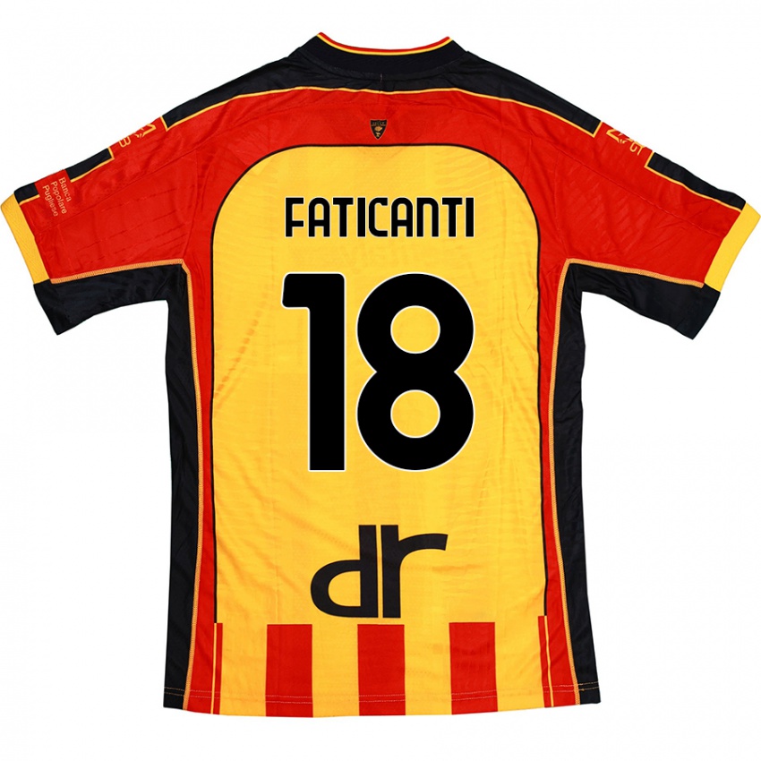 Niño Camiseta Giacomo Faticanti #18 Amarillo Rojo 1ª Equipación 2024/25 La Camisa Chile