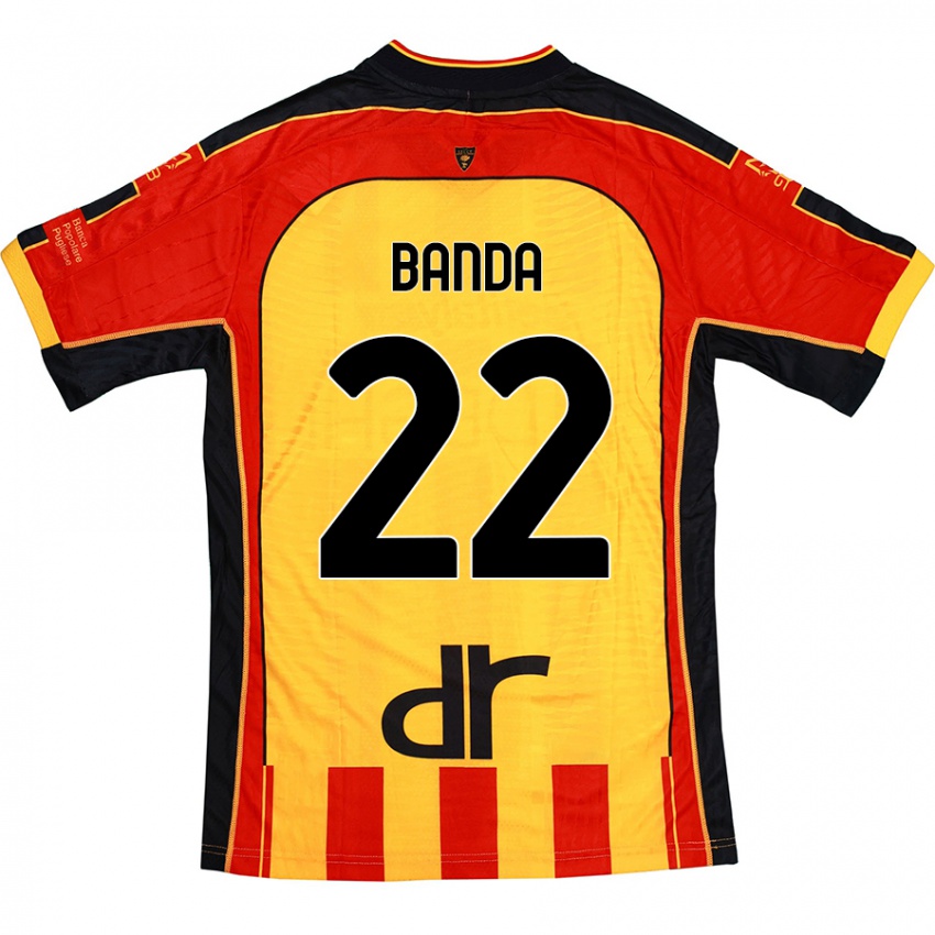 Niño Camiseta Lameck Banda #22 Amarillo Rojo 1ª Equipación 2024/25 La Camisa Chile