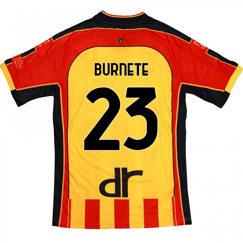 Niño Camiseta Rareș Burnete #23 Amarillo Rojo 1ª Equipación 2024/25 La Camisa Chile