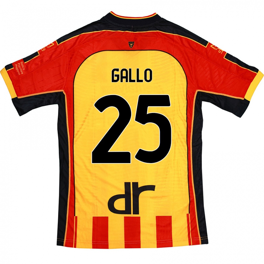 Niño Camiseta Antonino Gallo #25 Amarillo Rojo 1ª Equipación 2024/25 La Camisa Chile