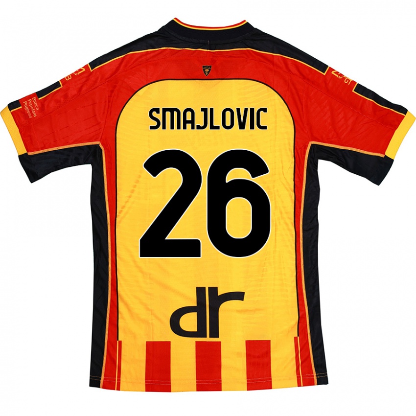 Niño Camiseta Zinedin Smajlovic #26 Amarillo Rojo 1ª Equipación 2024/25 La Camisa Chile