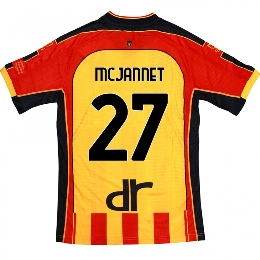 Niño Camiseta Ed Mcjannet #27 Amarillo Rojo 1ª Equipación 2024/25 La Camisa Chile