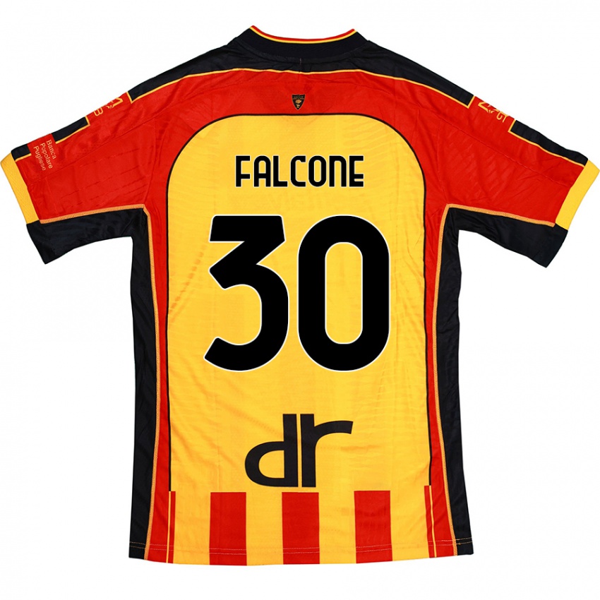 Niño Camiseta Wladimiro Falcone #30 Amarillo Rojo 1ª Equipación 2024/25 La Camisa Chile