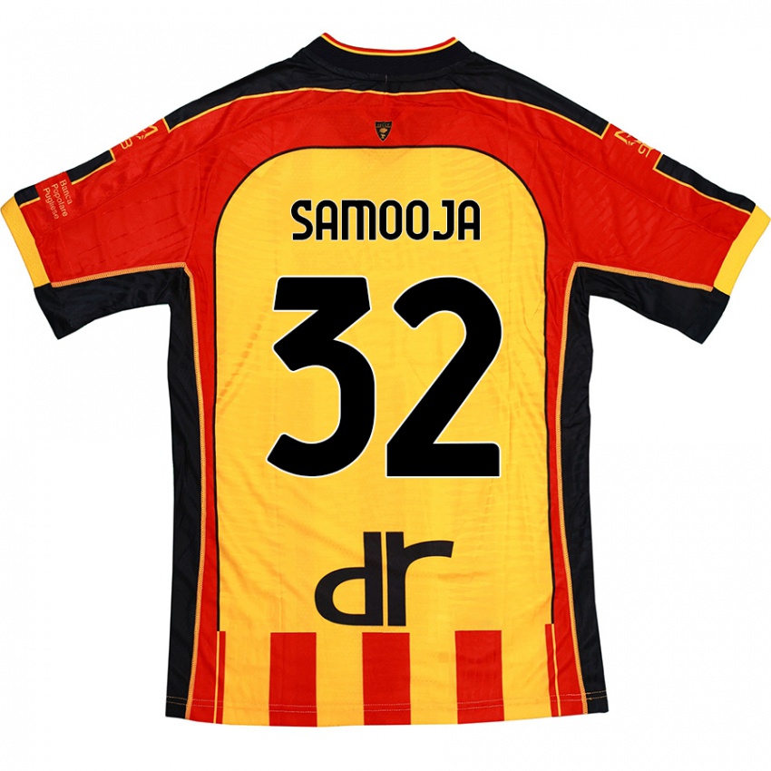 Niño Camiseta Jasper Samooja #32 Amarillo Rojo 1ª Equipación 2024/25 La Camisa Chile