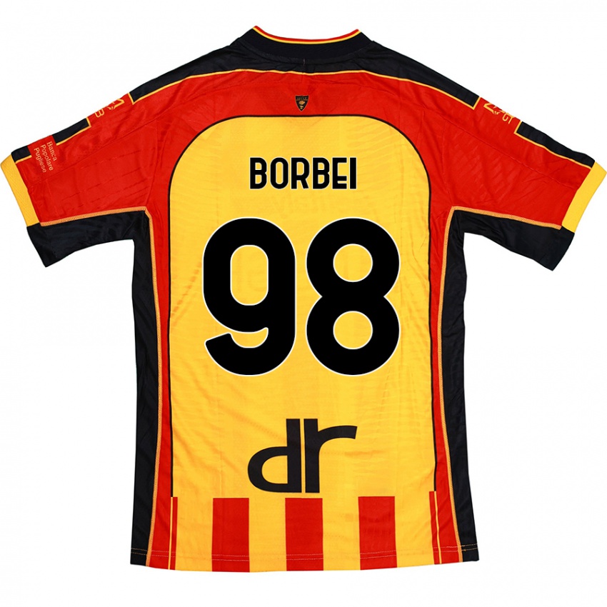 Niño Camiseta Alexandru Borbei #98 Amarillo Rojo 1ª Equipación 2024/25 La Camisa Chile