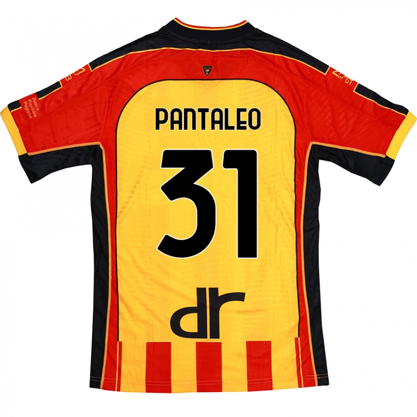 Niño Camiseta Dario Pantaleo #31 Amarillo Rojo 1ª Equipación 2024/25 La Camisa Chile