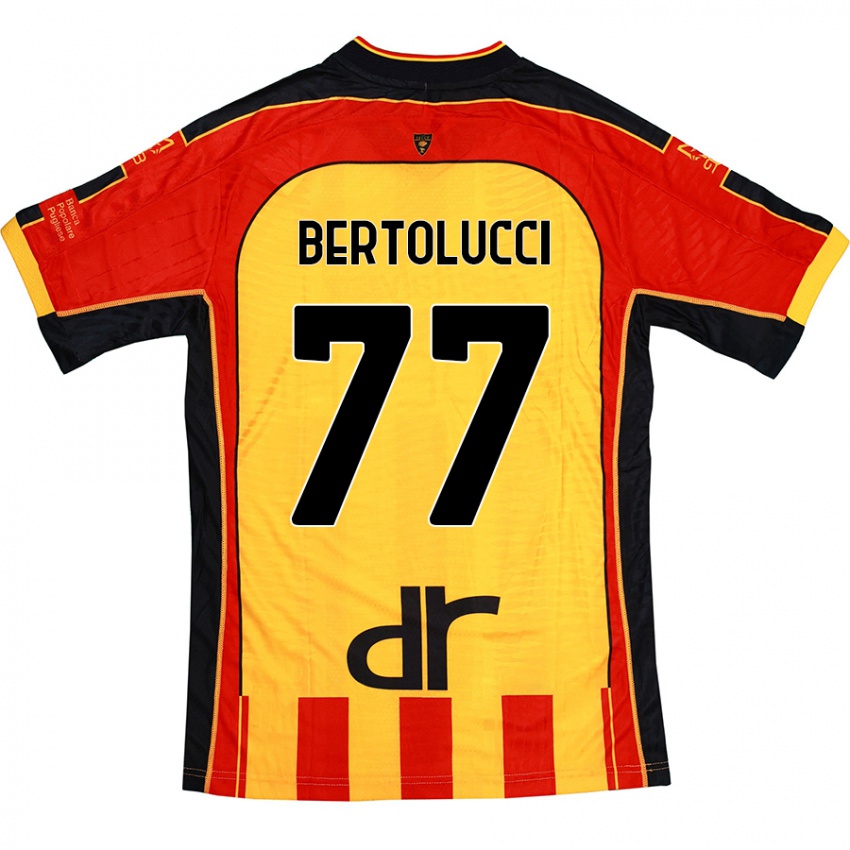 Niño Camiseta Sandro Bertolucci #77 Amarillo Rojo 1ª Equipación 2024/25 La Camisa Chile