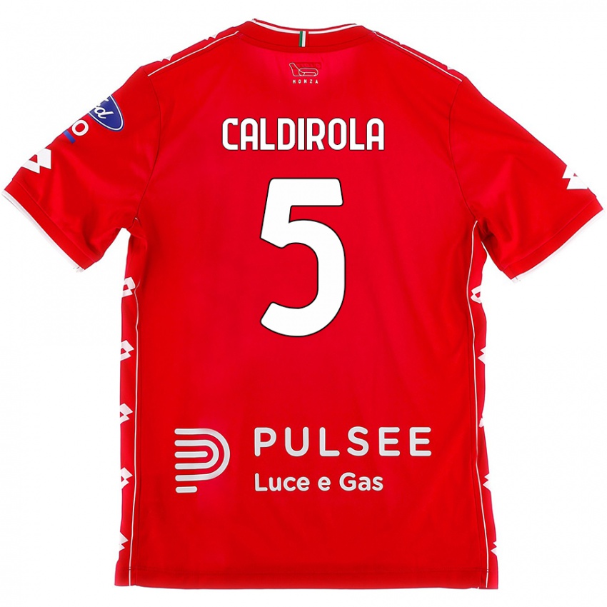 Niño Camiseta Luca Caldirola #5 Rojo Blanco 1ª Equipación 2024/25 La Camisa Chile