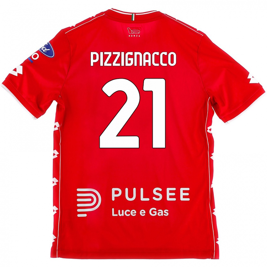 Niño Camiseta Semuel Pizzignacco #21 Rojo Blanco 1ª Equipación 2024/25 La Camisa Chile