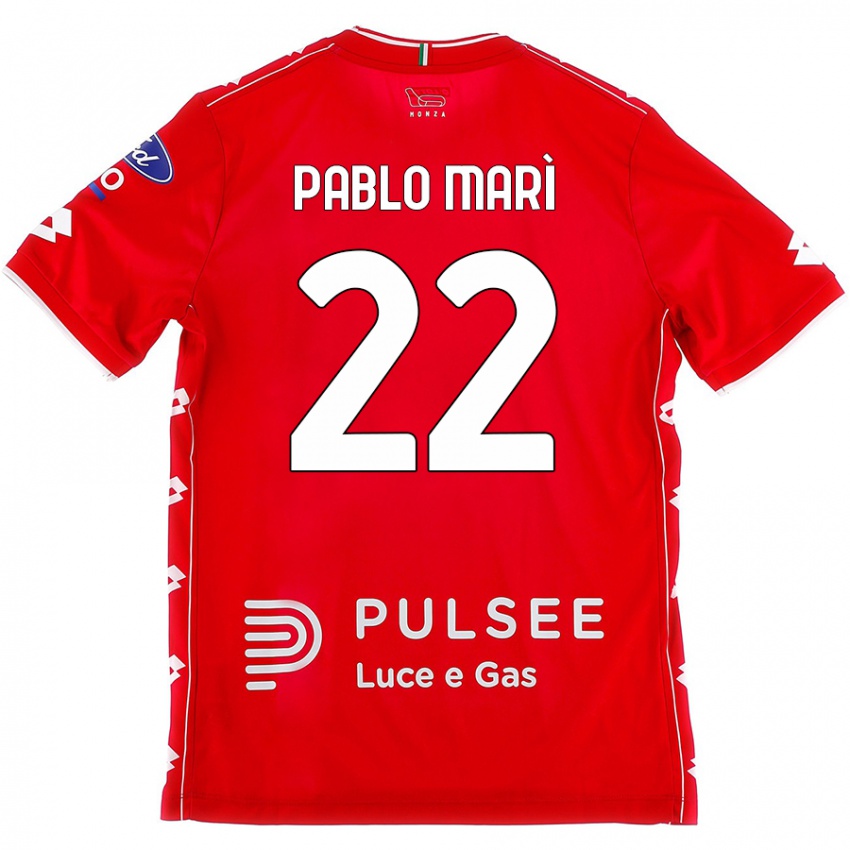 Niño Camiseta Pablo Marí #22 Rojo Blanco 1ª Equipación 2024/25 La Camisa Chile