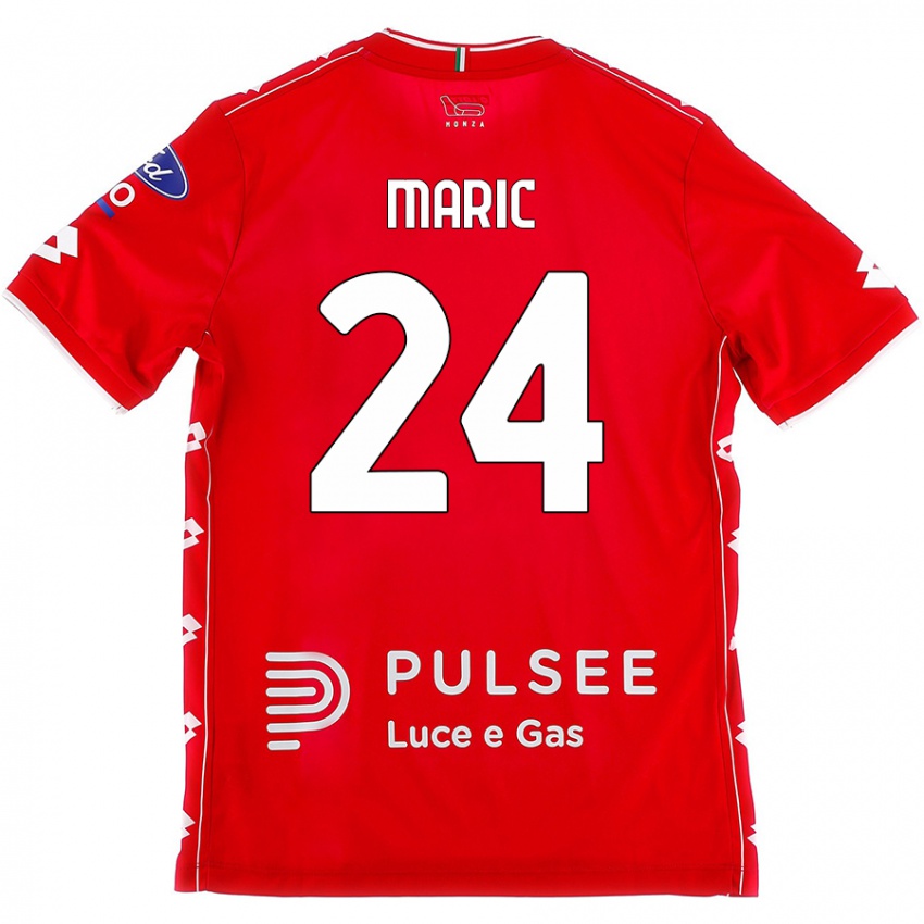 Niño Camiseta Mirko Maric #24 Rojo Blanco 1ª Equipación 2024/25 La Camisa Chile