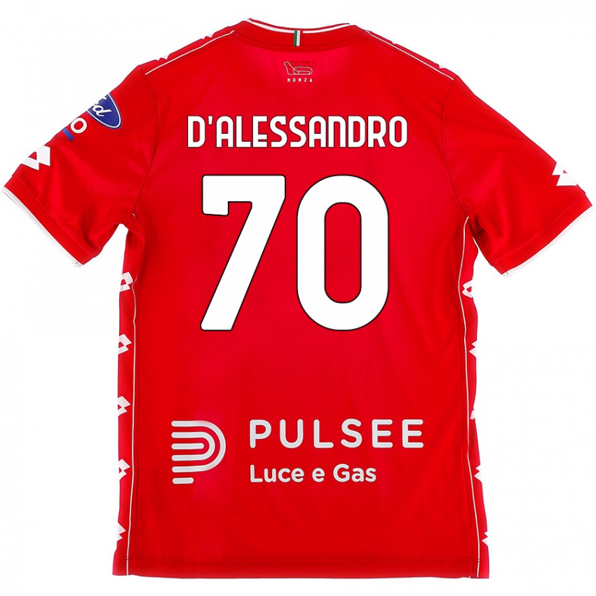 Niño Camiseta Marco D'alessandro #70 Rojo Blanco 1ª Equipación 2024/25 La Camisa Chile