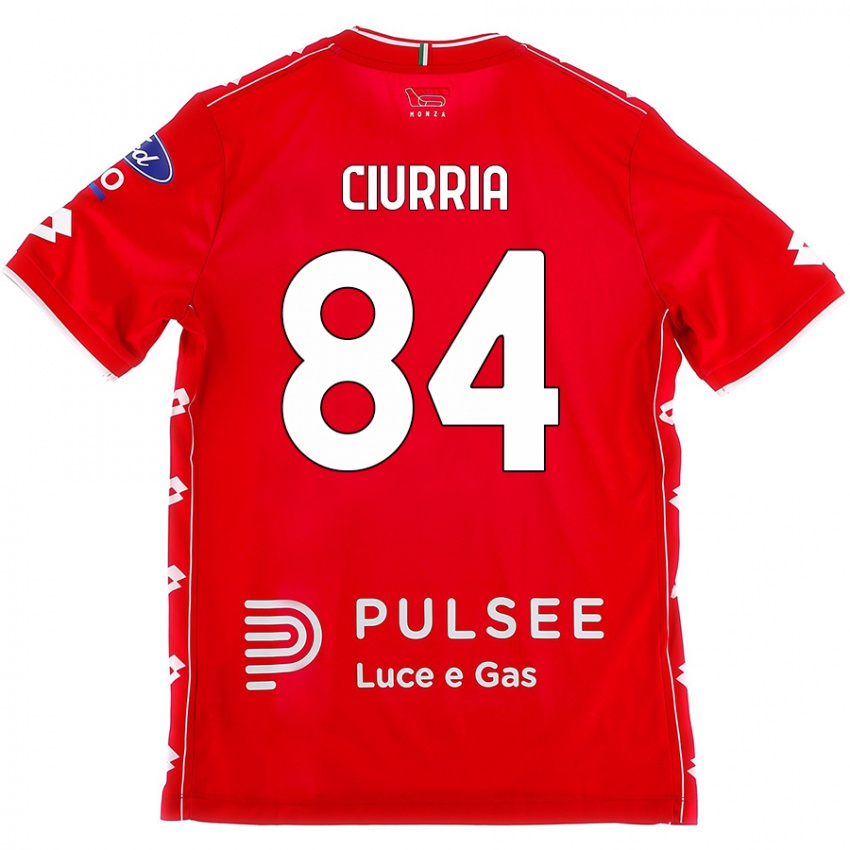 Niño Camiseta Patrick Ciurria #84 Rojo Blanco 1ª Equipación 2024/25 La Camisa Chile