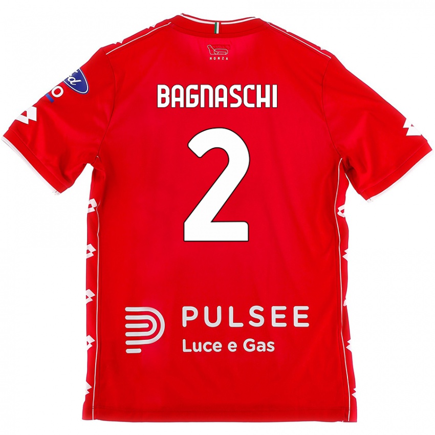 Niño Camiseta Alessandro Bagnaschi #2 Rojo Blanco 1ª Equipación 2024/25 La Camisa Chile