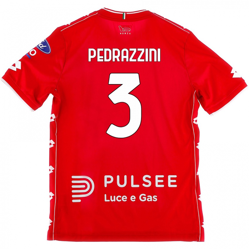 Niño Camiseta Carlo Pedrazzini #3 Rojo Blanco 1ª Equipación 2024/25 La Camisa Chile