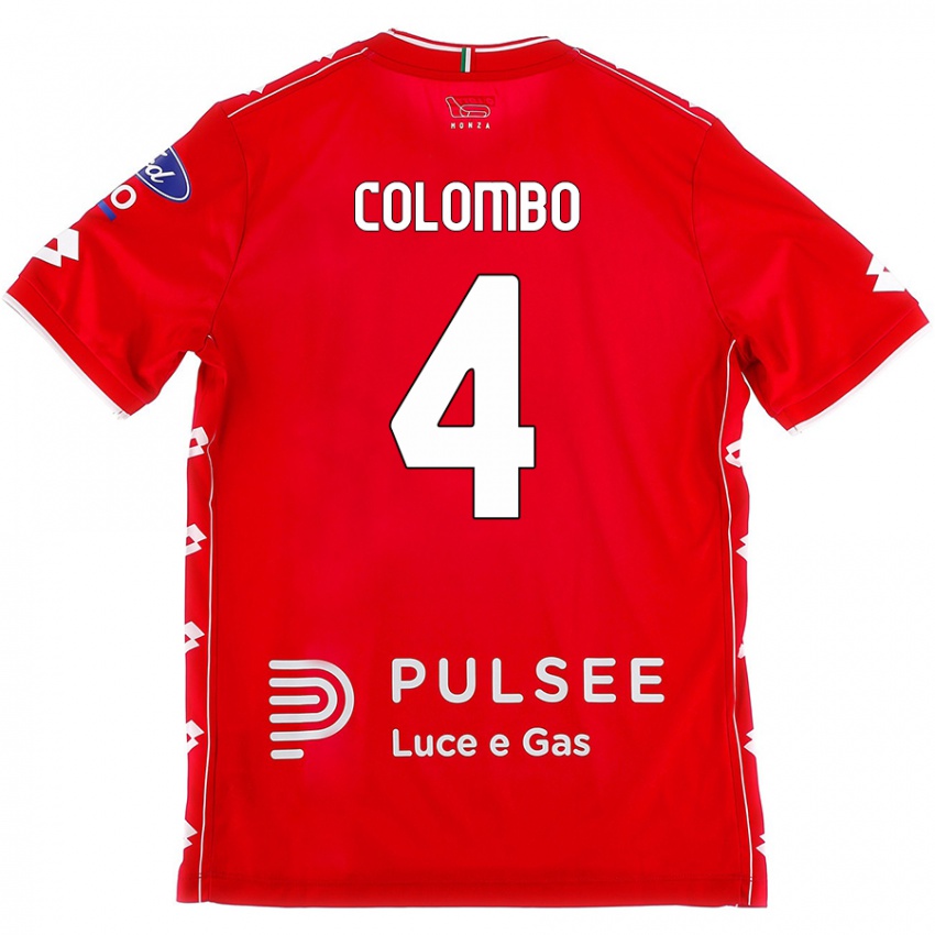 Niño Camiseta Leonardo Colombo #4 Rojo Blanco 1ª Equipación 2024/25 La Camisa Chile