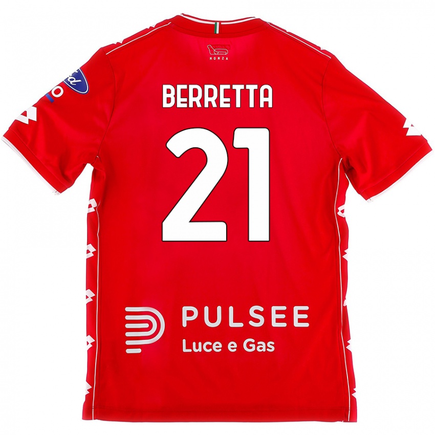 Niño Camiseta Alessandro Berretta #21 Rojo Blanco 1ª Equipación 2024/25 La Camisa Chile