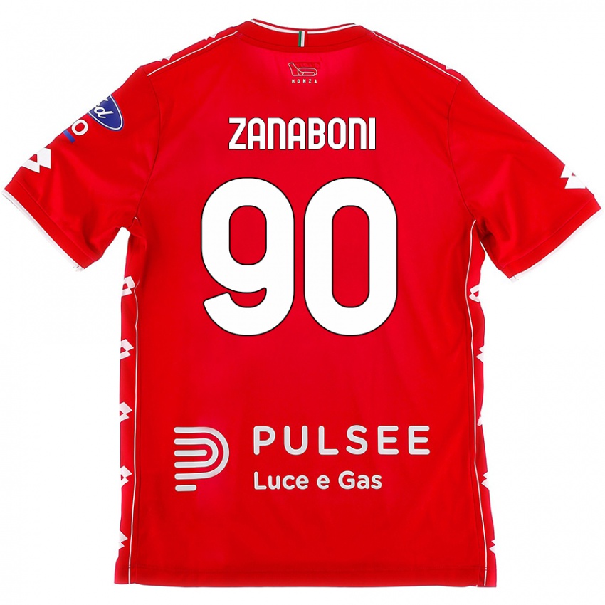 Niño Camiseta Emanuele Zanaboni #90 Rojo Blanco 1ª Equipación 2024/25 La Camisa Chile