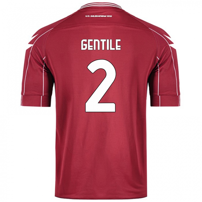 Niño Camiseta Davide Gentile #2 Borgoña 1ª Equipación 2024/25 La Camisa Chile