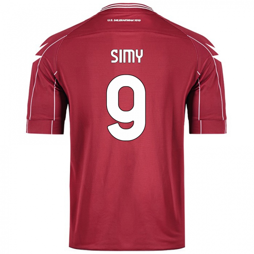 Niño Camiseta Simy #9 Borgoña 1ª Equipación 2024/25 La Camisa Chile