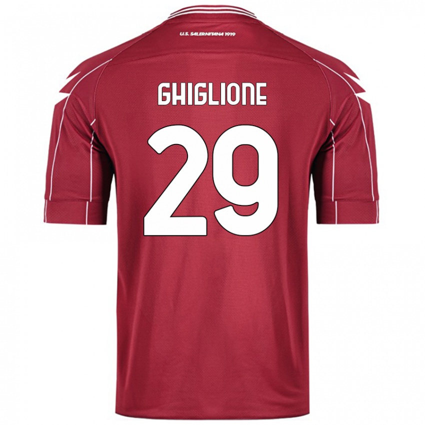 Niño Camiseta Paolo Ghiglione #29 Borgoña 1ª Equipación 2024/25 La Camisa Chile