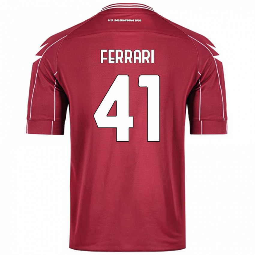 Niño Camiseta Tommaso Ferrari #41 Borgoña 1ª Equipación 2024/25 La Camisa Chile