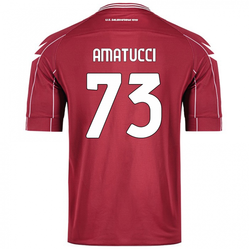 Niño Camiseta Lorenzo Amatucci #73 Borgoña 1ª Equipación 2024/25 La Camisa Chile