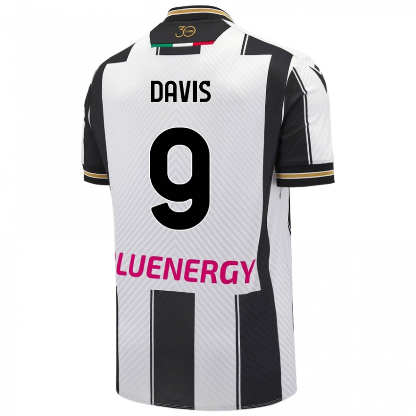 Niño Camiseta Keinan Davis #9 Blanco Negro 1ª Equipación 2024/25 La Camisa Chile