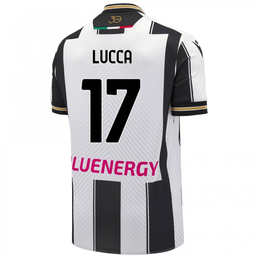 Niño Camiseta Lorenzo Lucca #17 Blanco Negro 1ª Equipación 2024/25 La Camisa Chile