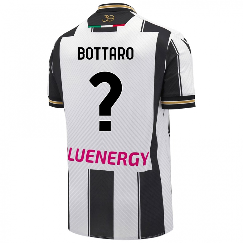 Niño Camiseta Leonardo Bottaro #0 Blanco Negro 1ª Equipación 2024/25 La Camisa Chile