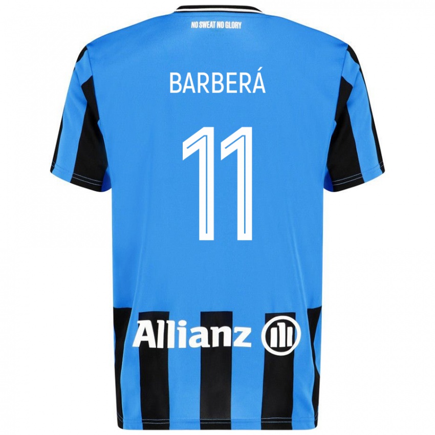 Niño Camiseta Víctor Barberá #11 Azul Cielo Negro 1ª Equipación 2024/25 La Camisa Chile