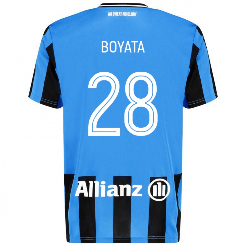 Niño Camiseta Dedryck Boyata #28 Azul Cielo Negro 1ª Equipación 2024/25 La Camisa Chile