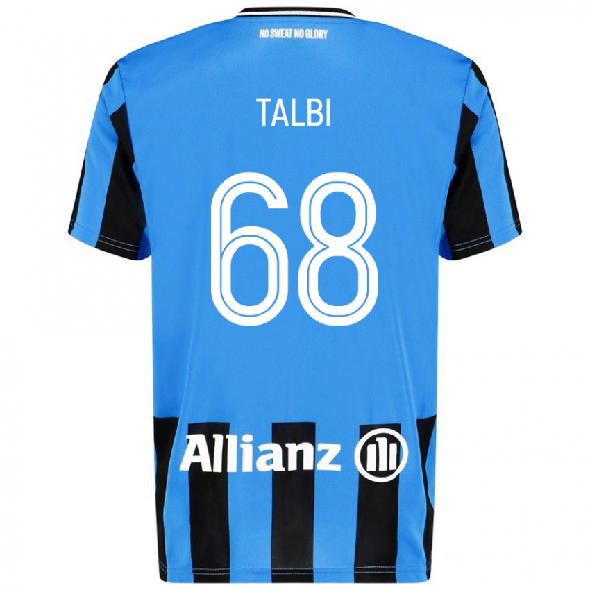 Niño Camiseta Chemsdine Talbi #68 Azul Cielo Negro 1ª Equipación 2024/25 La Camisa Chile