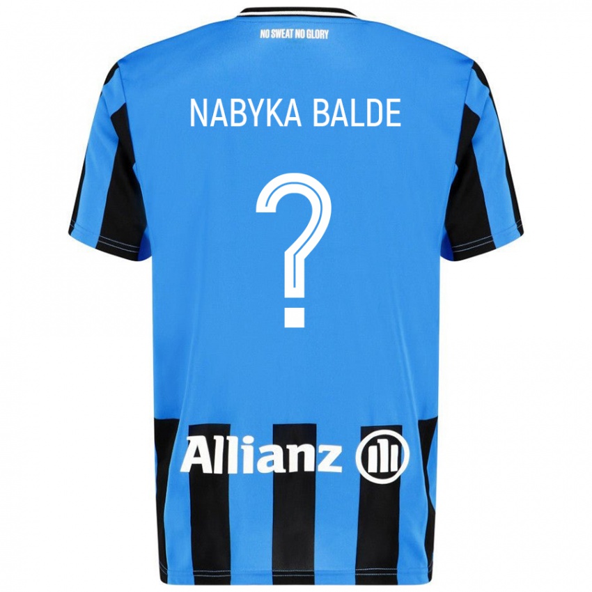 Niño Camiseta Mamadou Nabyka Balde #0 Azul Cielo Negro 1ª Equipación 2024/25 La Camisa Chile