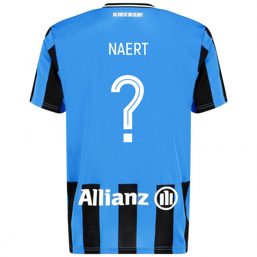 Niño Camiseta Stan Naert #0 Azul Cielo Negro 1ª Equipación 2024/25 La Camisa Chile