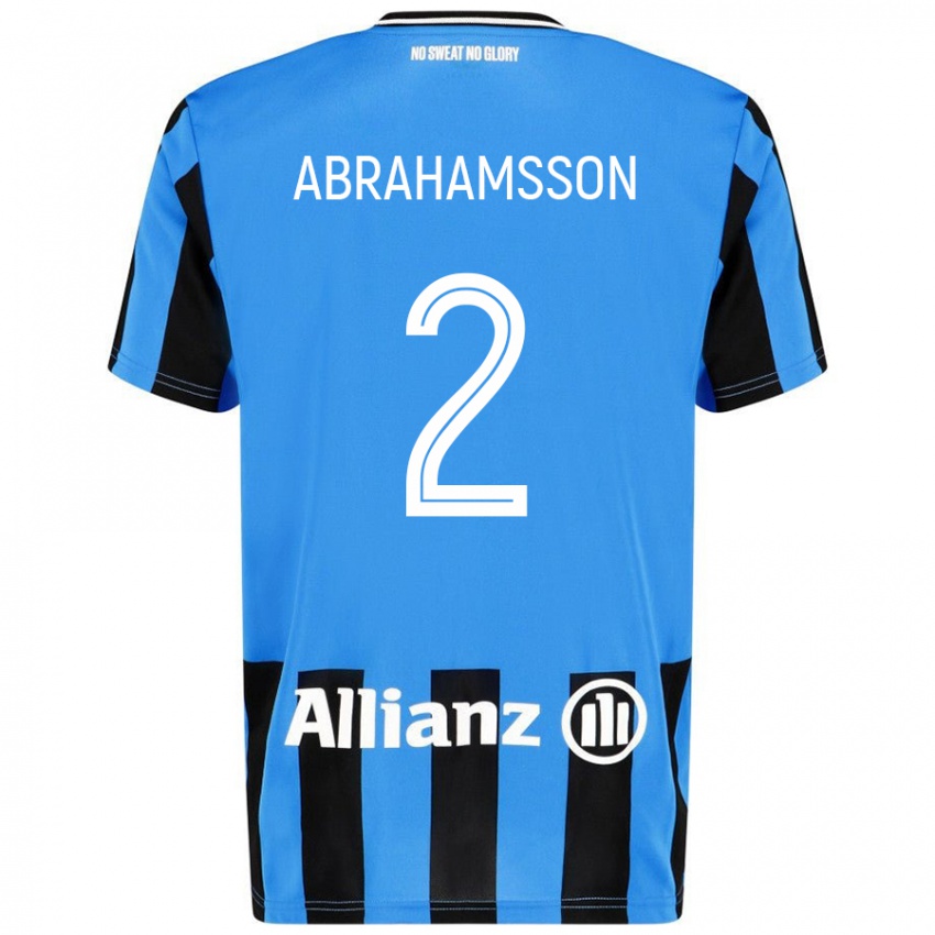 Niño Camiseta Sejde Abrahamsson #2 Azul Cielo Negro 1ª Equipación 2024/25 La Camisa Chile