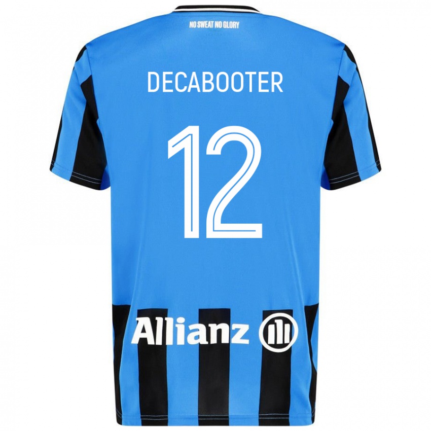 Niño Camiseta Marith Decabooter #12 Azul Cielo Negro 1ª Equipación 2024/25 La Camisa Chile