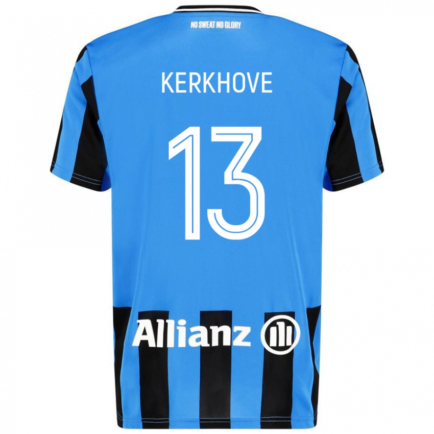 Niño Camiseta Angel Kerkhove #13 Azul Cielo Negro 1ª Equipación 2024/25 La Camisa Chile