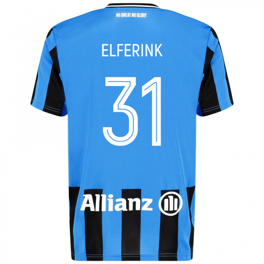 Niño Camiseta Marie Elferink #31 Azul Cielo Negro 1ª Equipación 2024/25 La Camisa Chile