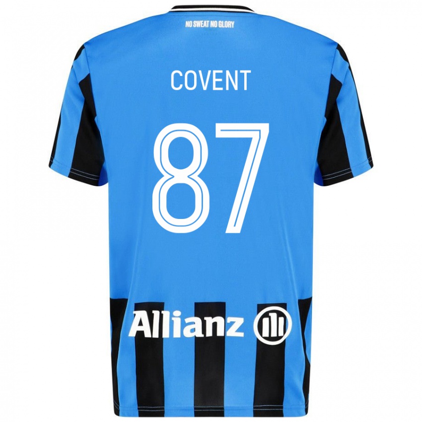 Niño Camiseta Jorijn Covent #87 Azul Cielo Negro 1ª Equipación 2024/25 La Camisa Chile